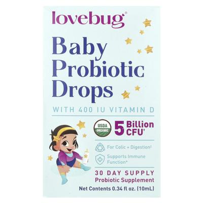 Infant Probiotic Drops with Vitamin D, 0.34 Fl Oz (10 Ml)