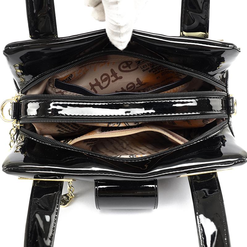 Women’s Crocodile Texture Top Handle Bag with Gold Buckle Casual Chic Shoulder Handbag for Daily Office Use