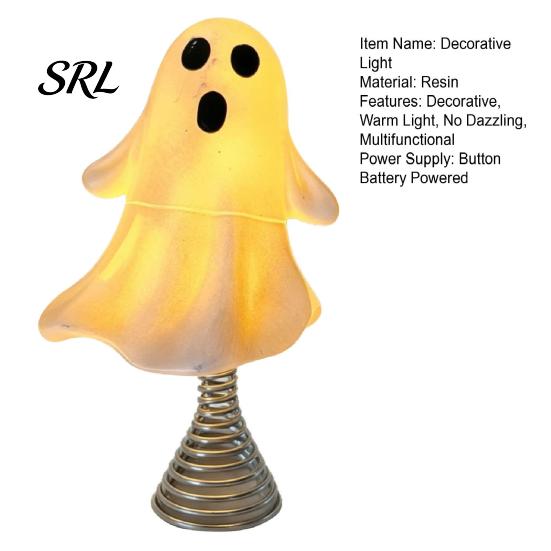 Versatile Lighted Ornament for Parties Cute Ghost LED Decorative Light, Christmas Tree Topper Light with Warm Soft Desktop Night Halloween Party Glow,