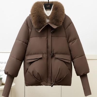 Modische Winterparkas für Damen, Oberbekleidung mit Kapuze, Übergröße, lockerer Kunstpelzkragen, dicke warme Damen-Winterjacken