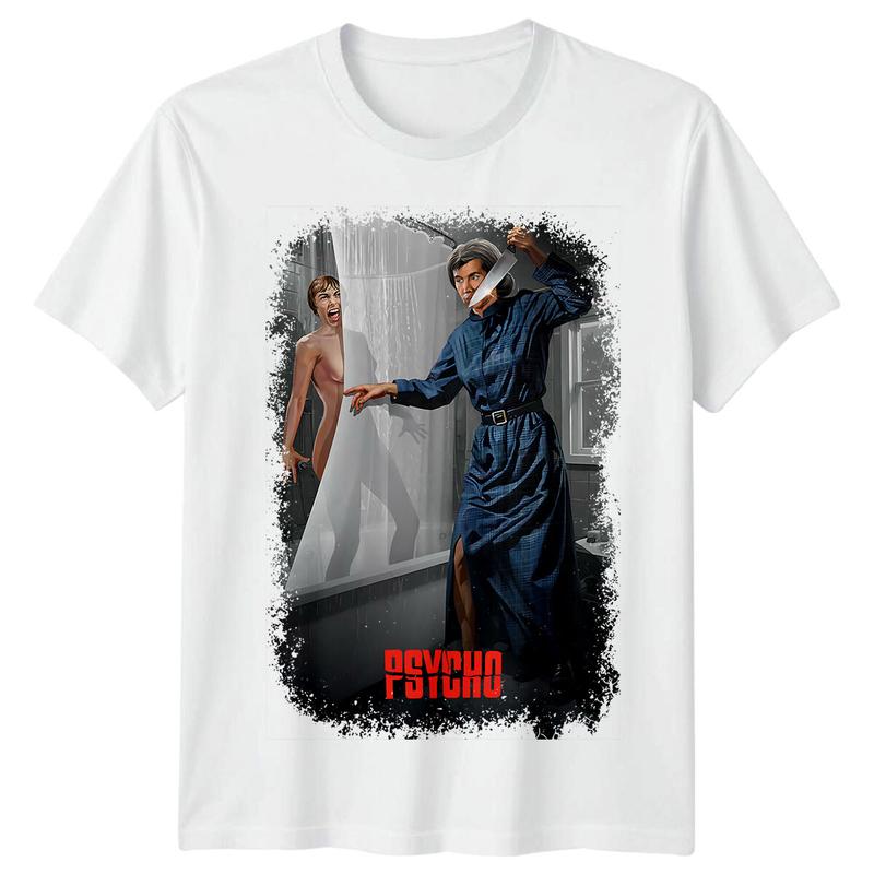 Psycho (1960) Movie Poster Inspired Unisex T-Shirt Retro Tee Unisex Graphic Tee S