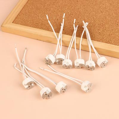 10Pcs Mr16 G5.3 Lamp Base Connector Cable Lamp Socket Ceramic Holder Mr16 Lamp Fitting Fix Holder 10Cm Silicone Cable