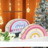 Creative Wooden Rainbow Pencil Holder - Office Desktop Organizer for Home and Living Room