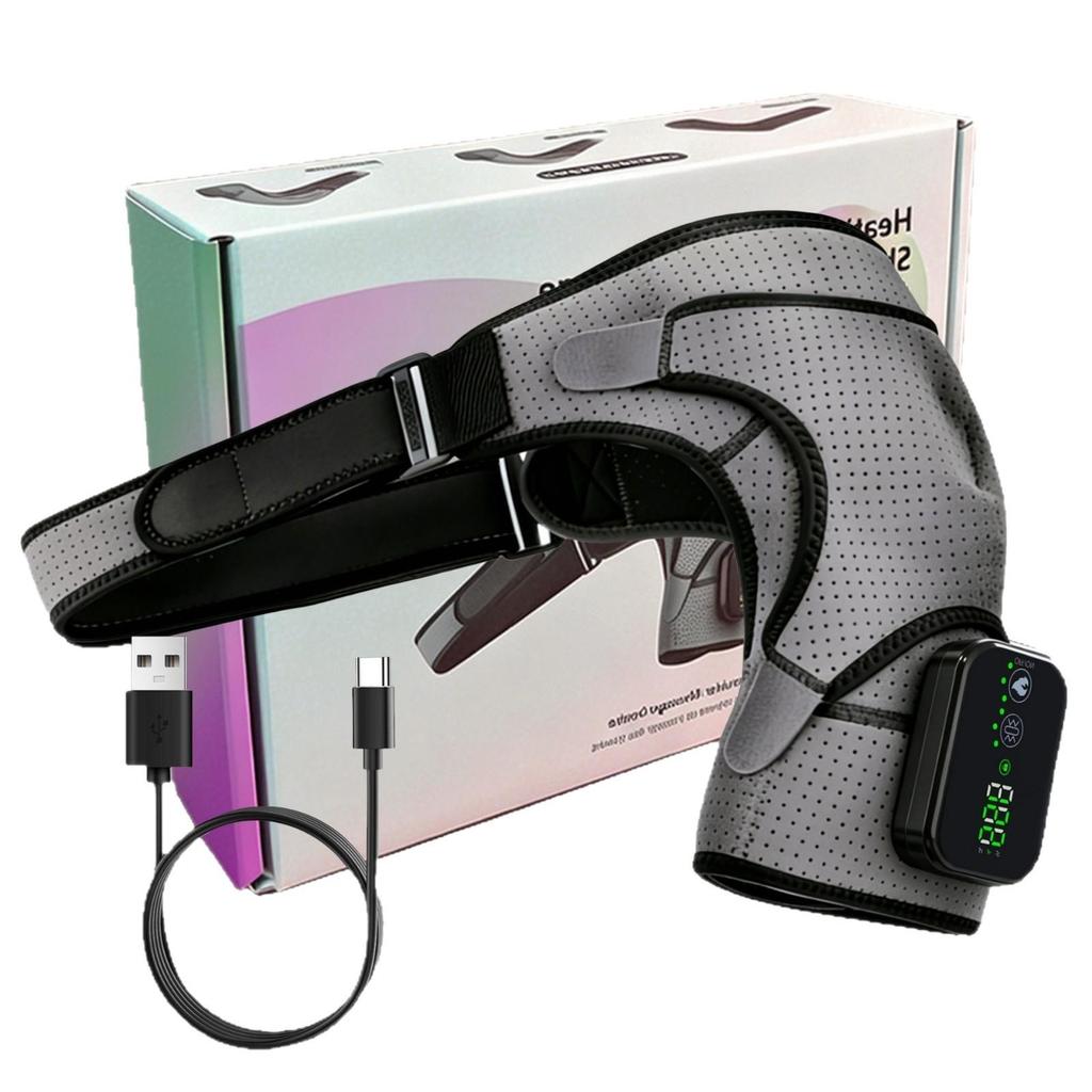 Electric Heating Massage Shoulder & Knee Pad with Adjustable Vibration and Heat Compress