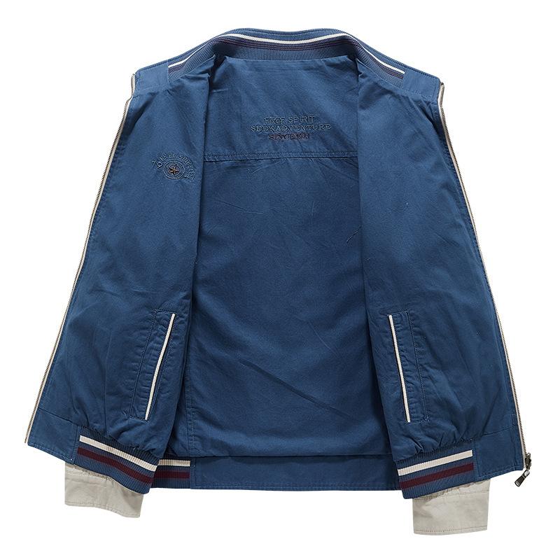 Autumn Men's New Middle-aged Jacket Men's Loose Large Size Double-sided Men's Coat