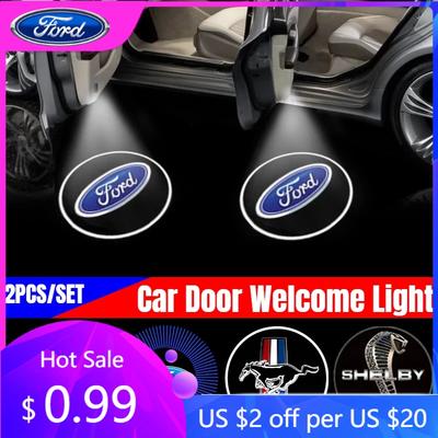 Car Sticker Led Car Door Welcome Light Projector Lamp for Ford Mustang Shelby Focus Fusion Transit Fiesta Mondeo Explorer Ranger