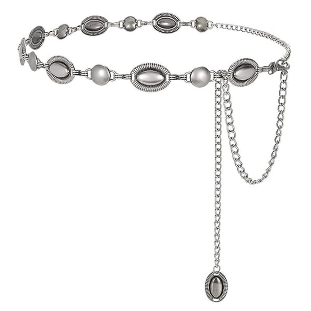 

Retro Women s Waist Chain Versatile Cowgirl Western Country Chain Belt for Sweaters Dresses Jeans срібний
