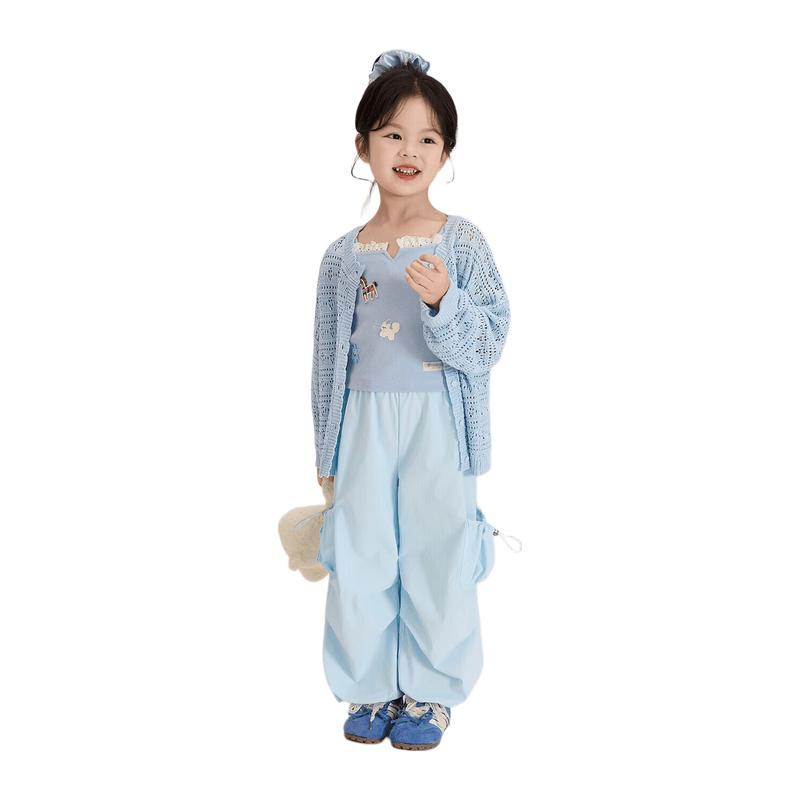 LUSON Girls Casual Cargo Pants 140