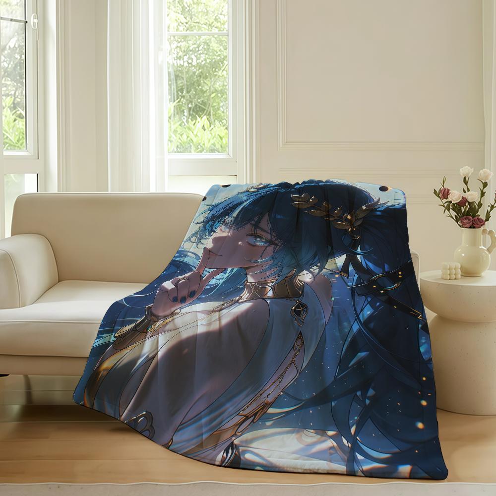 Game Iuno Wuthering Waves Blanket For Sofa Office Bed Plane Travel Sleep Read Relax Camping Soft And Warm