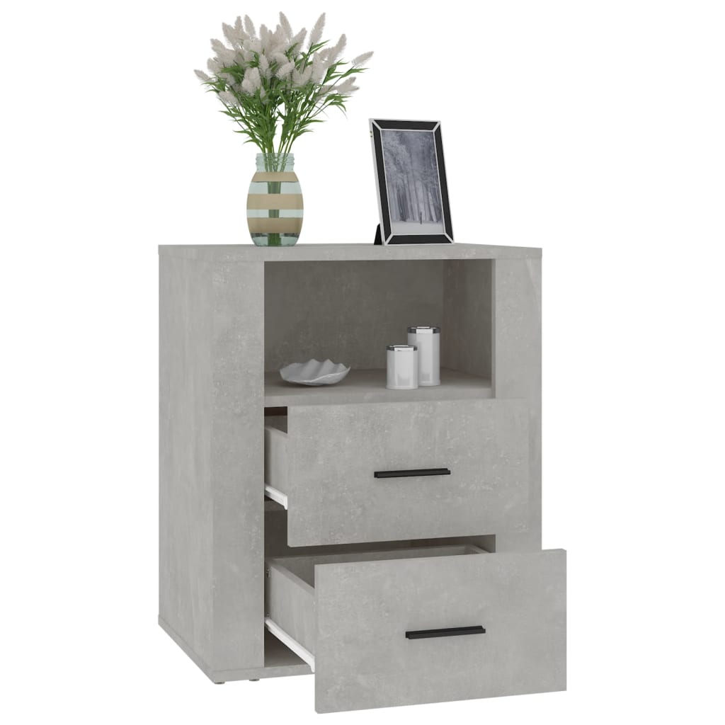 Nightstand Concrete Grey 50 X 36 X 60 Cm Engineered Wood