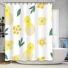 Cortina de Chuveiro Pintinhos Amarelos Tecido Branco Com Desenho de Flores Para Decoração de Banheiro 180 X 180Cm Banheiros Decoração de Casa Amarelo Fl