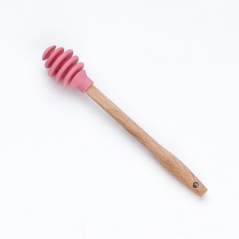 New Silicone Honey Dipper Sticks Long Handle Sugar Mixing Stick for Kitchen Stirrer Stirring Mixing Honey Jam Syrup Spoon Rod розовый