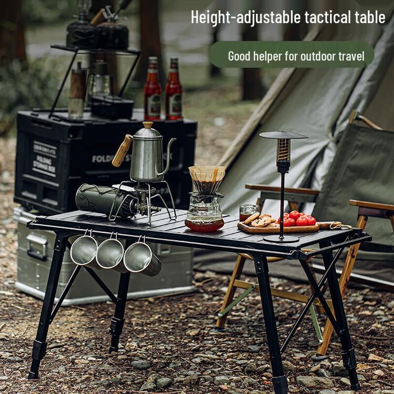 Portable Outdoor Adjustable Height Roll-Up Picnic Table
