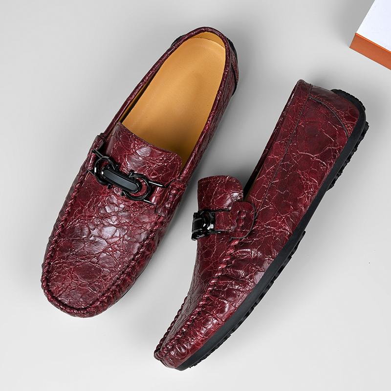 Fashion Stylish Men Loafers Handmade Casual Leather Footwear All-match Male Business Flats Outdoor Soft Slip on Shoes Travel Moccasins