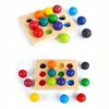 Non-Toxic Baby Montessori Wooden Toy Rainbow Ball Matching Game Toy Color Cognitive Matching Early Education Learning Toys For Children