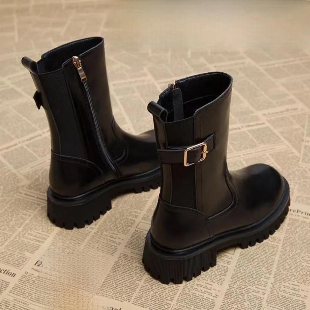 Smoke Tube Boots for Women In  Popular Autumn and Winter Solid Color New European Selling Short Boots