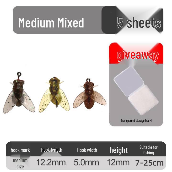 Bionischer Weichfliegenfischhaken: Künstlicher Insektenköder für Bachfischen, Weißfische und Döbel.