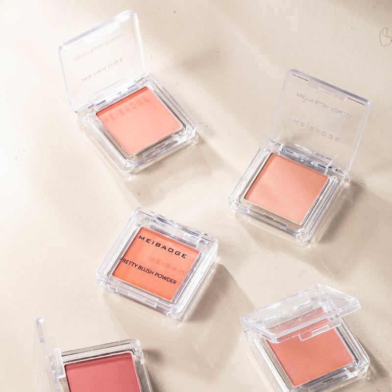 MEIBAOGE Multi-Color Matte Blush Palette: Purple, Blue, Peach, Natural, Milk Apricot