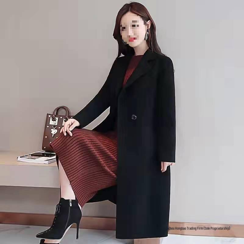 Women's Mid-Length Slim-Fit Wool Coat - 2025 Spring/Autumn Collection