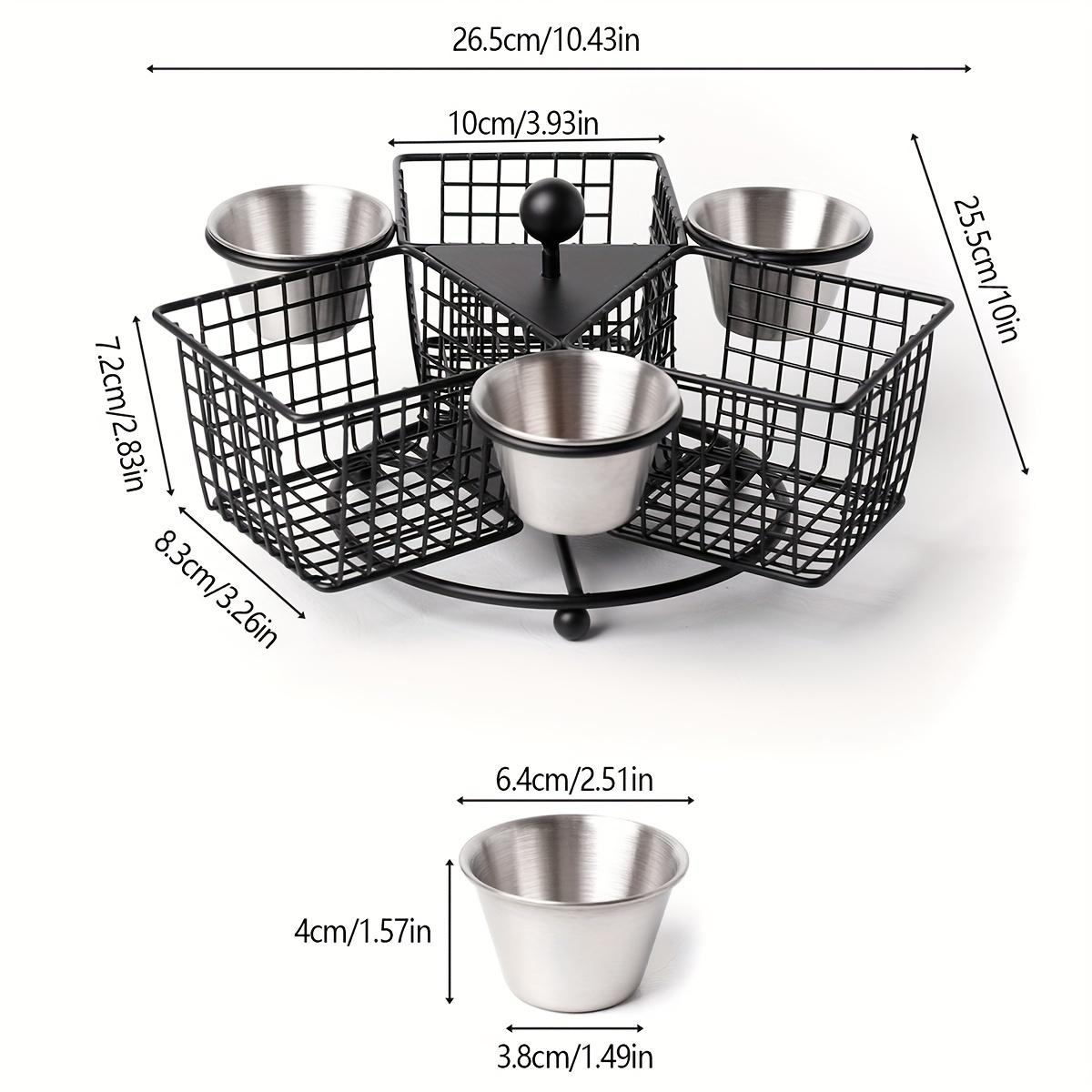 Rotatable French Fry Basket  Fried Food Basket with Dipping Cup French-Style French Fry Basket French-Style French Fry Holder Fast Food Basket