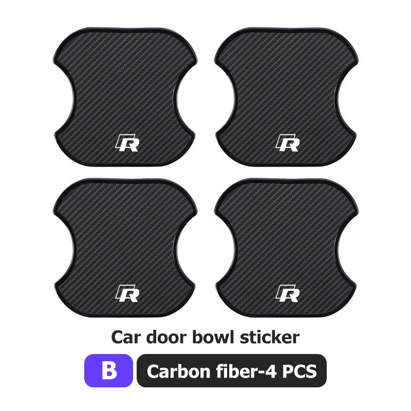 Hub Caps For Volkswagen VW Car Threshold Sticker Door Handle Bowl Scratch Protect Stickers Scirocco Jetta Beetle Golf 4 5 6 Pass