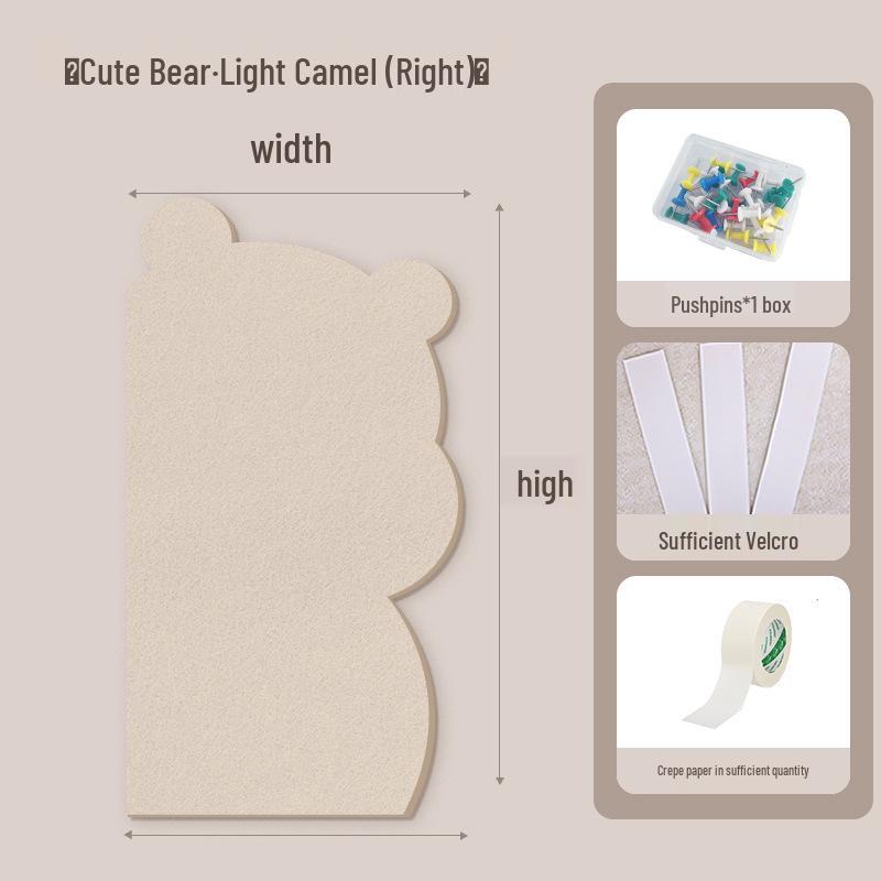 Little Bear Cork Board: Punch-Free Felt Display for Creative Living Room Décor