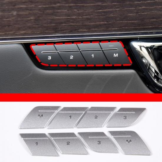 For Jaguar XJ 2010-19 Seat Memory Button Decoration Sticker Stainless Steel 8PCS