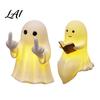 Unique Mystery Home Accent Halloween Ghost Lamp Cute Middle Finger Ghost/Reading Book Night Light Funny Decorative Hallway Lights Spooky Figurine