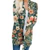 Women's Autumn Floral Print Long Sleeve Cardigan Top Jacket