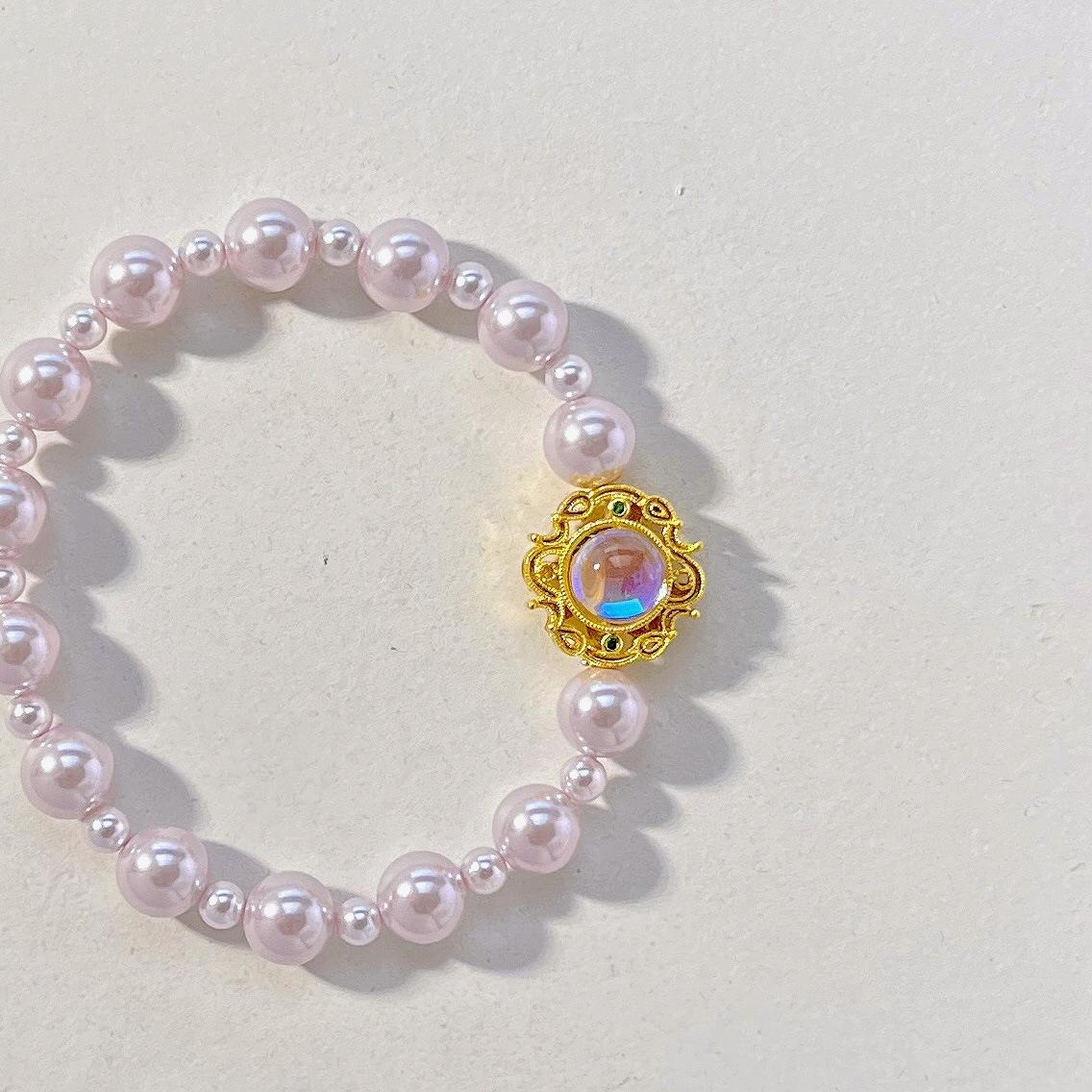 10Mm Purple High Quality Strong Light Artificial Crystal Pearl Bracelet Bracelet.