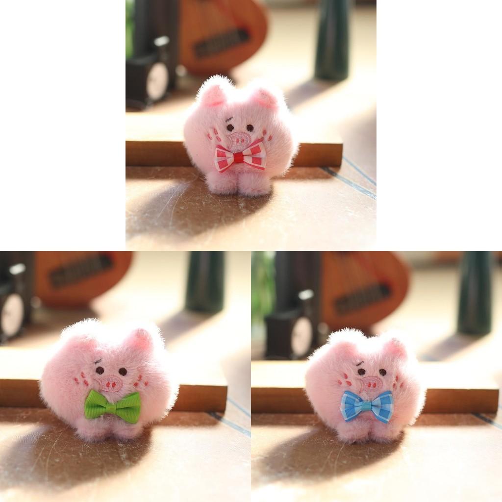 Piglet Bow Cute Keychain Cartoon Children Backpack Plush Pendant Doll Gifts