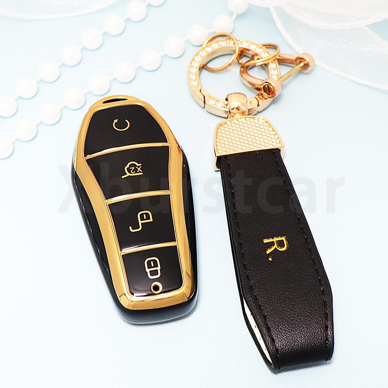 Auto Accessories 4 Buttons Fashion Tpu Car Key Case Keyless For Byd Atto 3 Han Ev Dolphin Remote Control Protect Cover