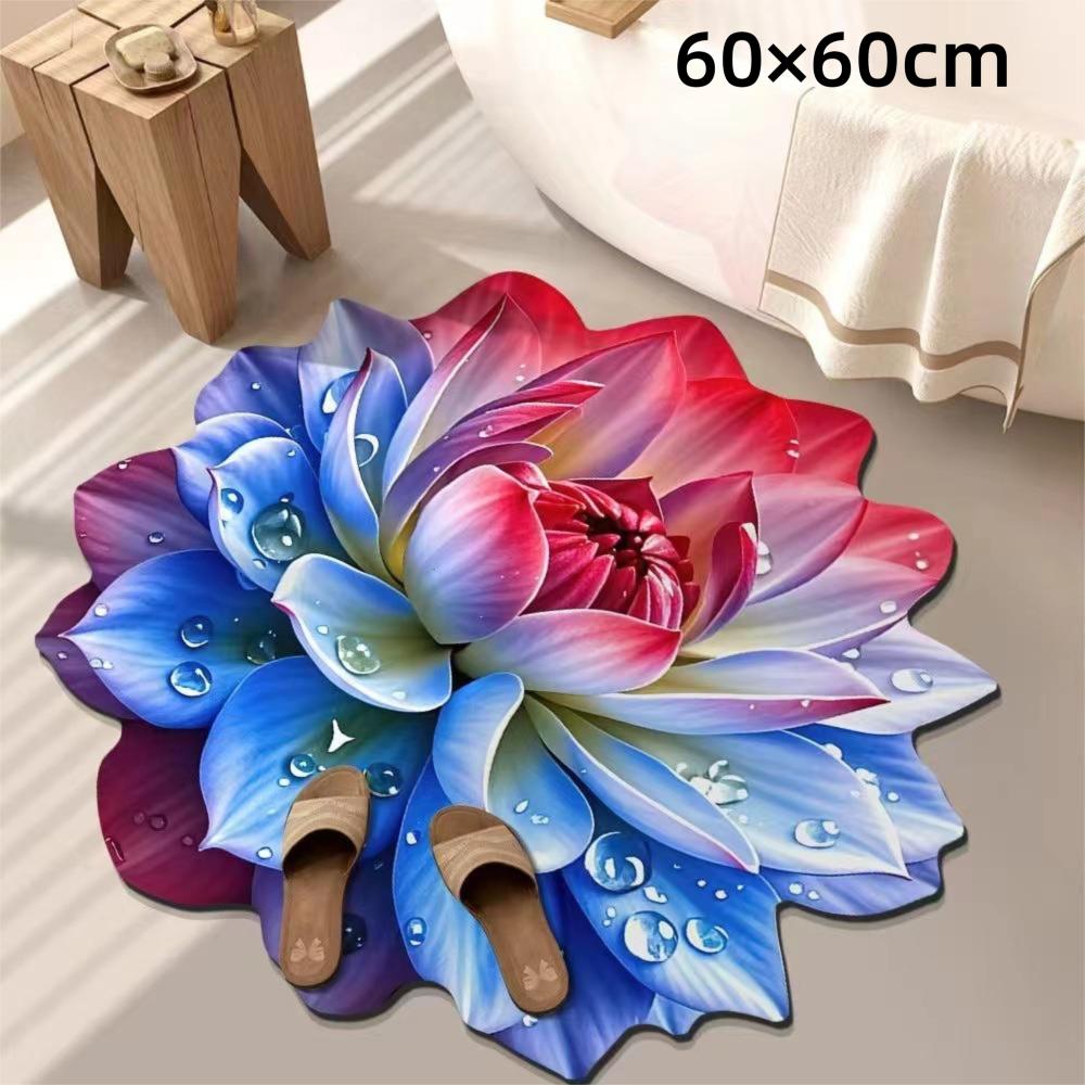 Special-shaped Flower Carpet 60/100cm Bathroom Floor Mats  for Living Room Tea Table Bedside