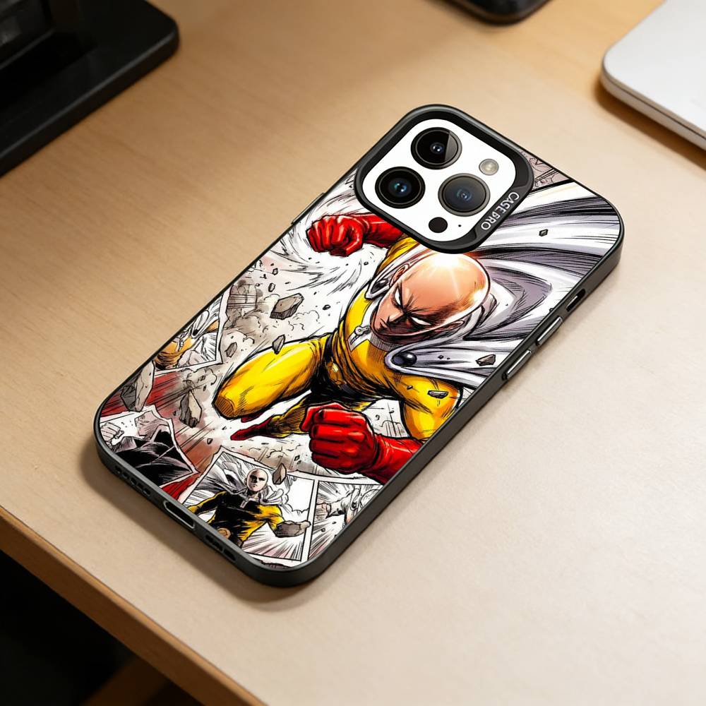 OO-One-Punch M-Man  Phone Case For iPhone 17,16,15,14,13,12,11 Plus,Pro Max,XS,Colorful Silver Black Cover