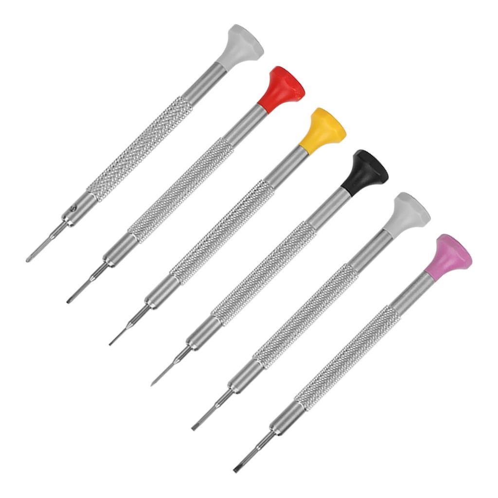 6Pcs Watch Repair Screwdriver Slot Cross Type Nonslip Grip High Speed Steel Widely Used Jewelers