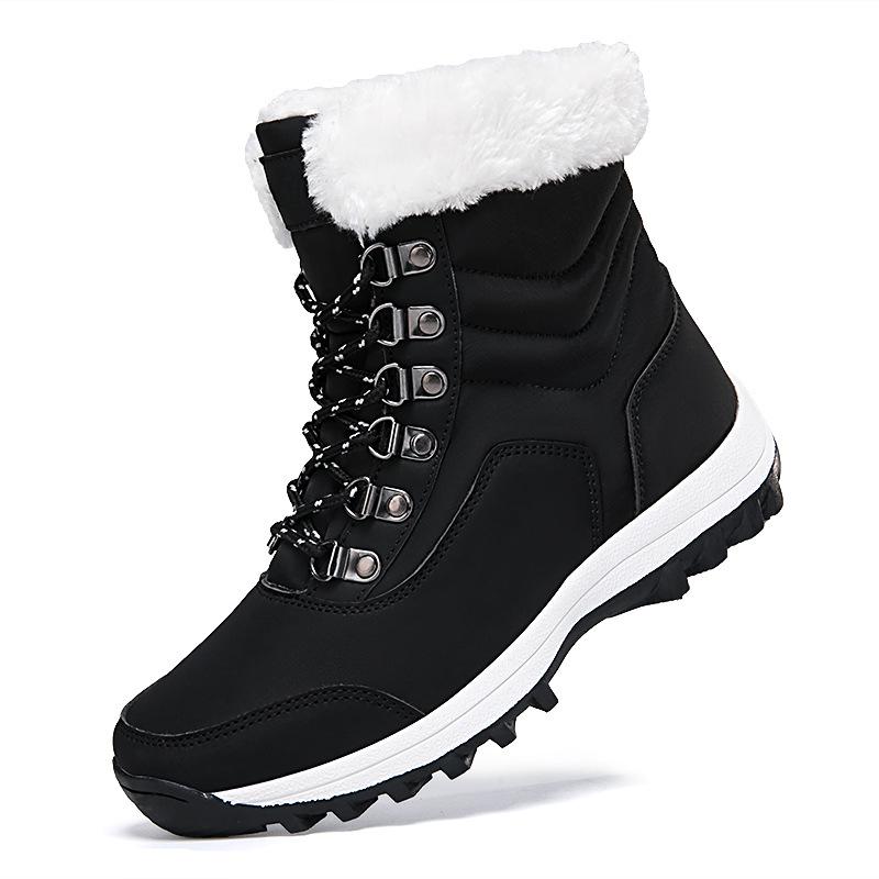 Women's Plus Size Mid-Calf Fleece-Lined Snow Boots