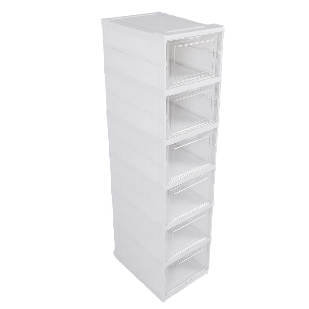 Shoe Storage Box Collapsible Clear Plastic Stackable Shoe Organizer for Closet Space Saving