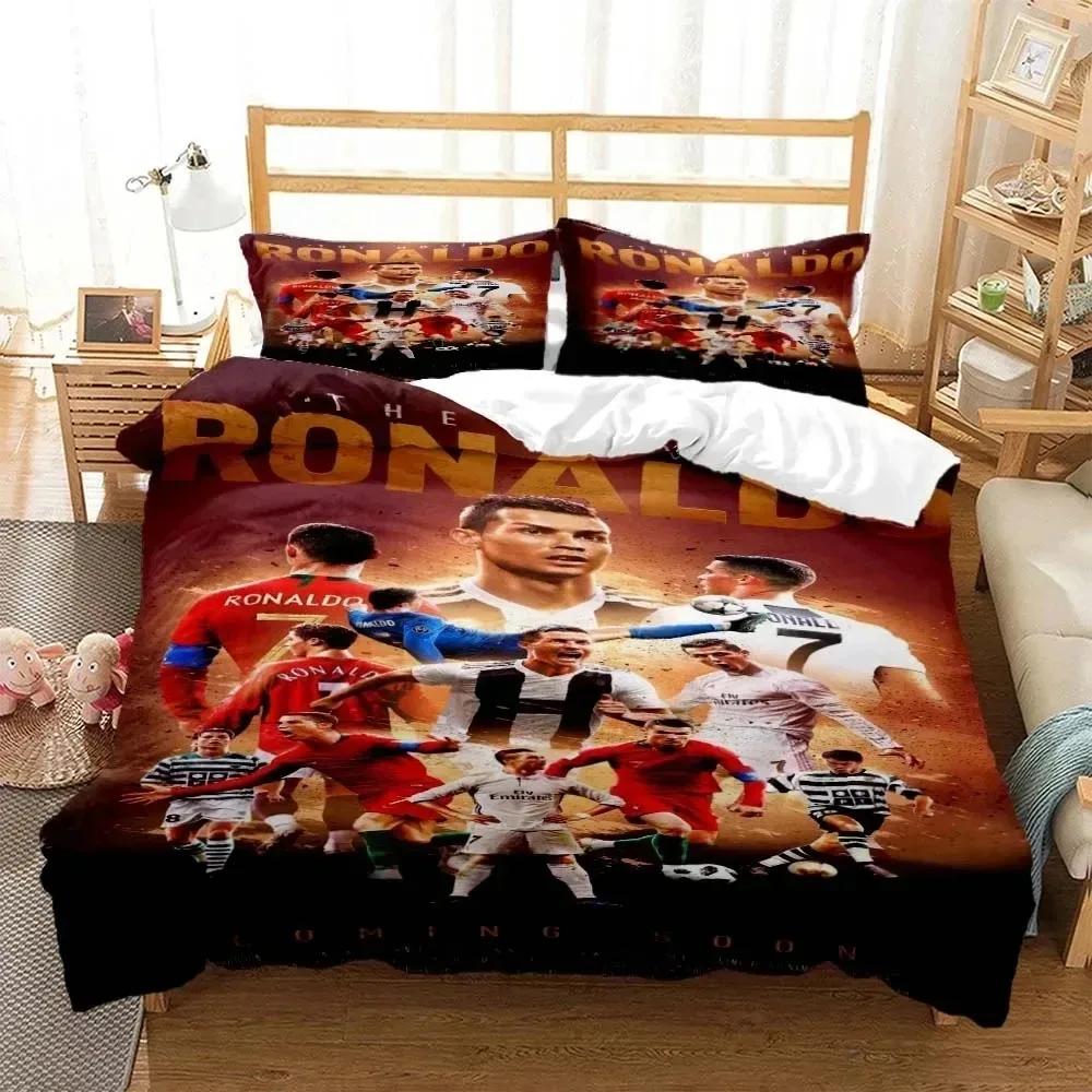 3D Print Football Star Cr7 Bedding Set Boys Girls Twin Queen Size Duvet Cover Pillowcase Bed Adulthome Textile