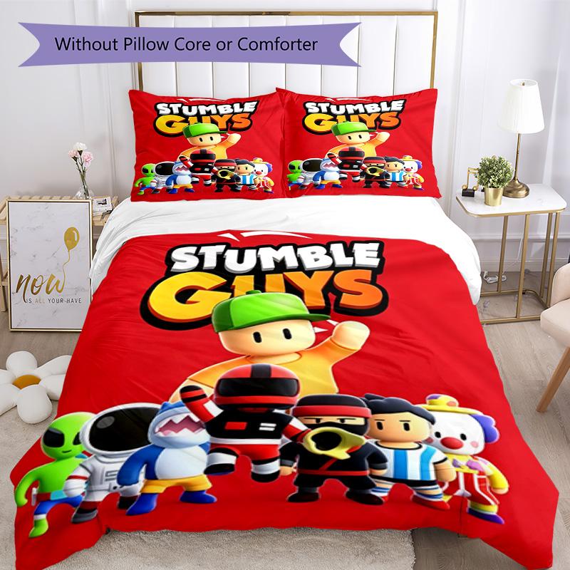 Stumble Guys Comforter Cover Set Suitable For Playroom Lightweight Perfect Gift For Friends Family