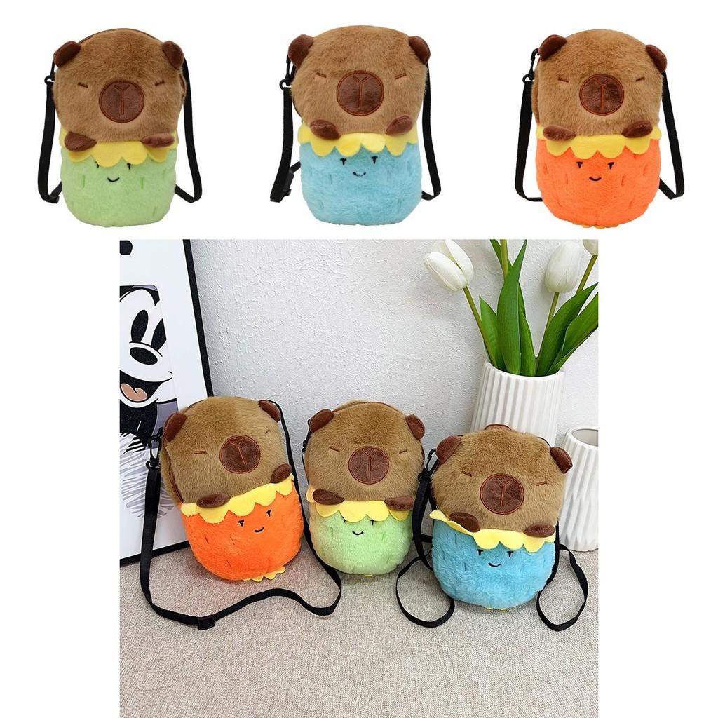Adorable Plush Capybara Cartoon Shoulder Bag For Kids Lightweight Breathable Design