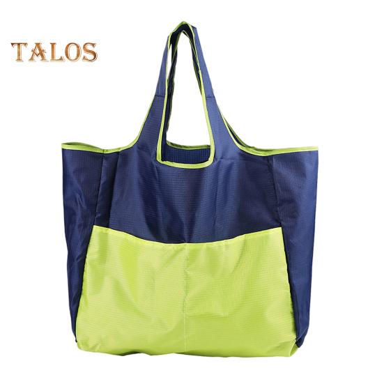 Foldable Shopping Bag Reusable Travel Grocery Bag Reinforced Stitching Sturdy Handles Large Capacity Shoulder Handbag