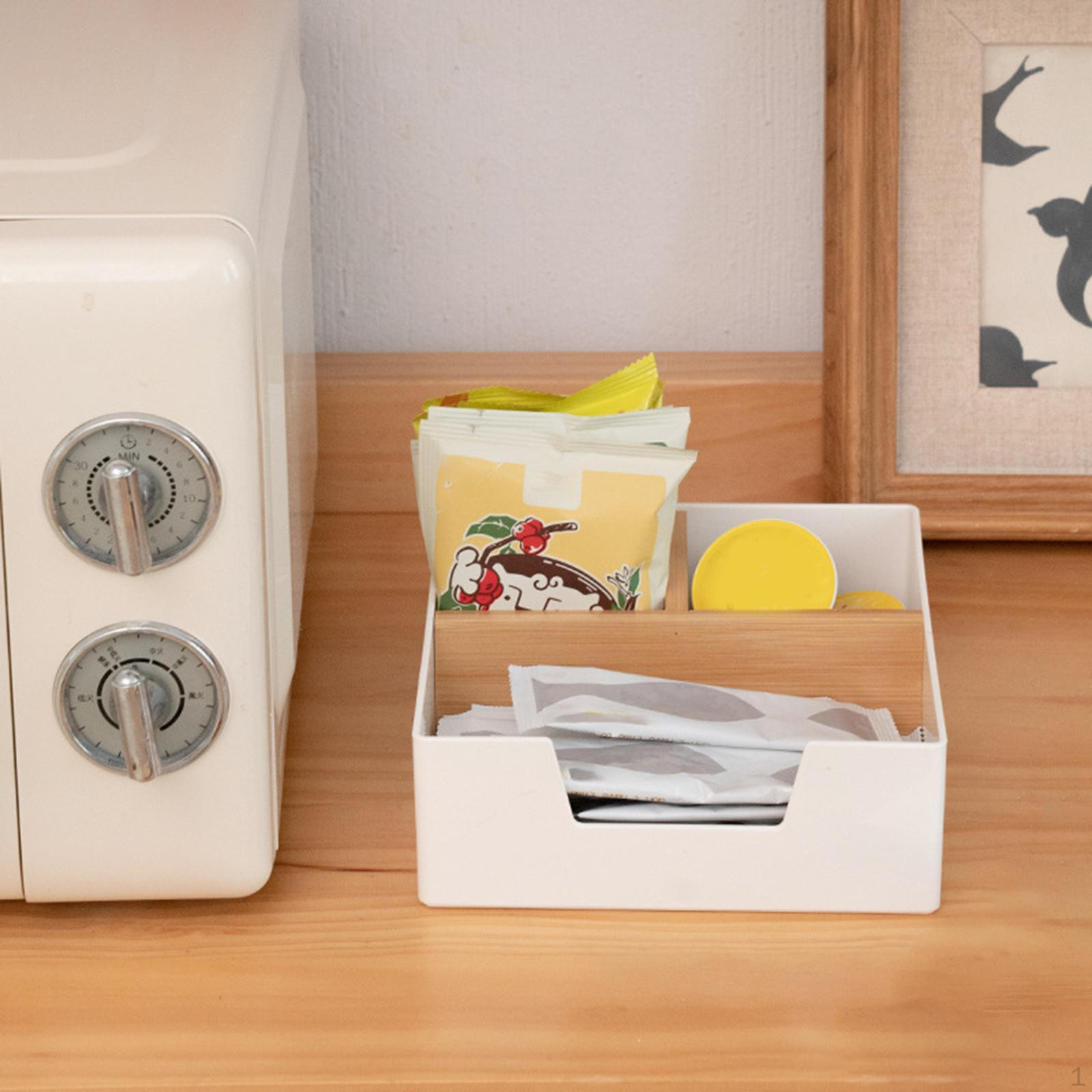 

Контейнер для чайных пакетиков с прорезями для использования в шкафу или офисе белый