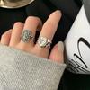 Unique Retro Geometric Style Open Adjustable Ring Crafted From 925 Silver Sterling