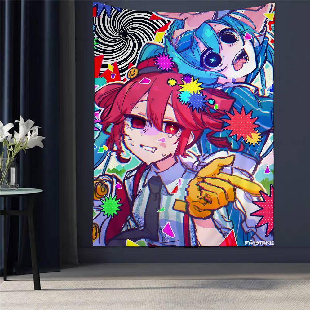 Virtual Idol HHatsunes MikU Colorful Tapestry Wall Hanging Bohemian Wall Tapestries Mandala Wall Hanging Sheets