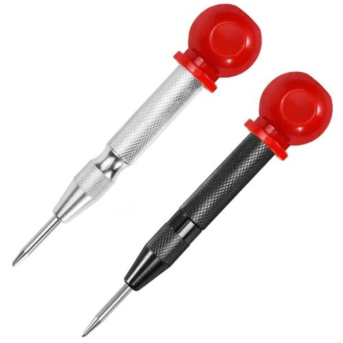 Drawheart Center Punch, 2-Piece Set, Auto Punch, High-Speed ??Steel, Portable and Durable, for Metal, Iron, Wood, Plastic, and Woodworking, with Sprin