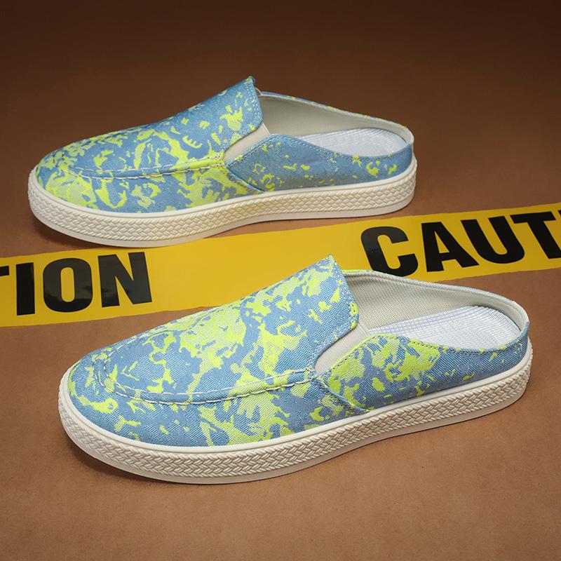 

Мужская повседневная обувь парусиновая дышащая спортивная обувь модные мужские летние полушлепанцы мужские уличные пляжные шлепанцы универсальные 44 небесно-голубой
