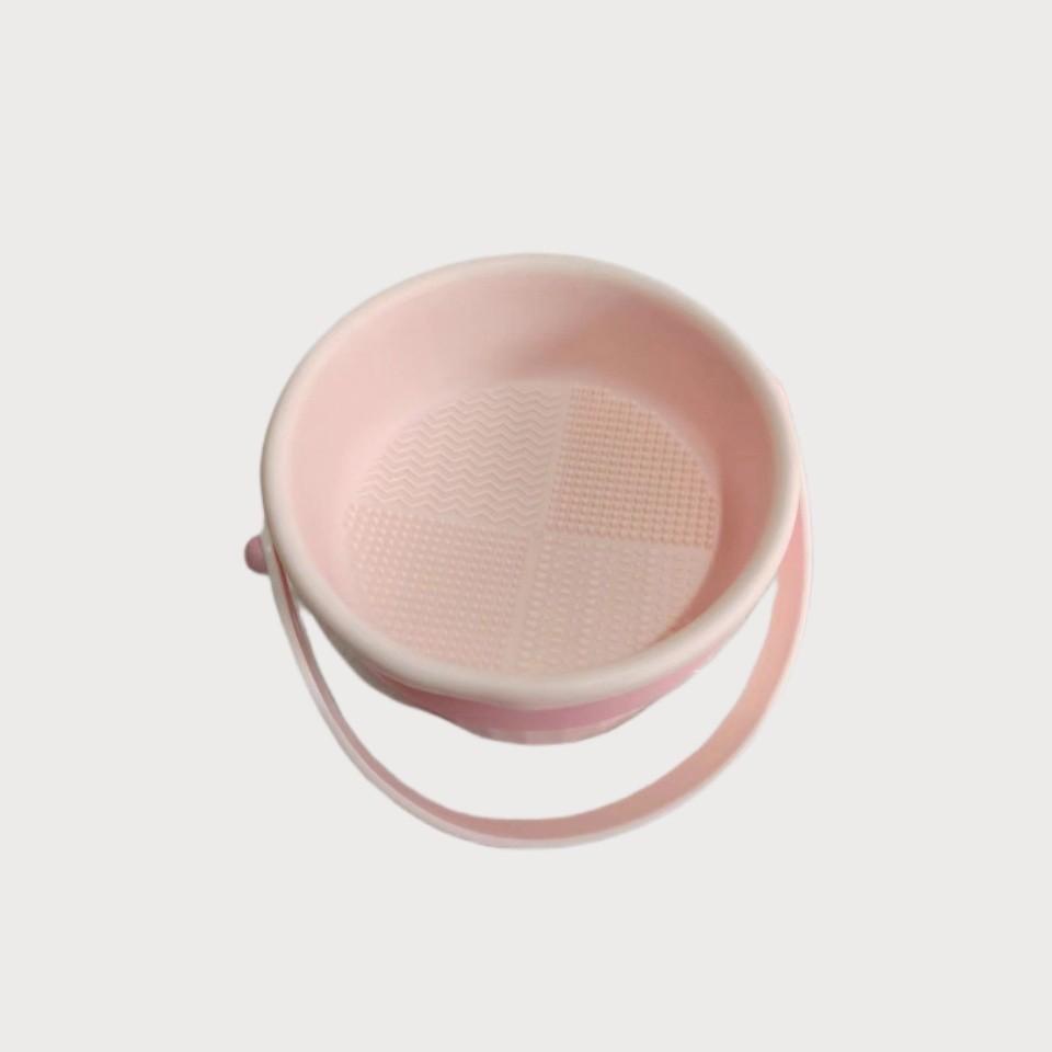 

3 В 1 Чаша для очистки кистей для макияжа Силиконовая Очистка Кистей для Макияжа Бьюти-яйцо Инструмент для макияжа Скребок Подвешивание на Сушилку розовый