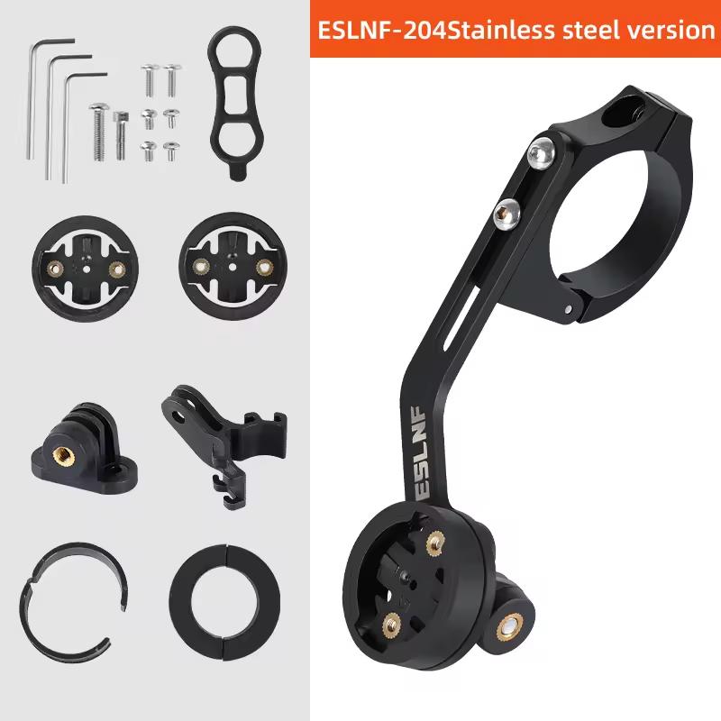 

ESLNF Out Front Stainless Steel Bike Headlight Mount Computer Holder Lamp Support Rack Bracket for Garmin Bryton чорний