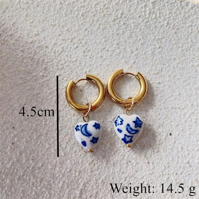 New Chinese Style Ceramic Multi-style Earrings Classic Fashion Party Accessories Designed for Women Exquisite Earrings