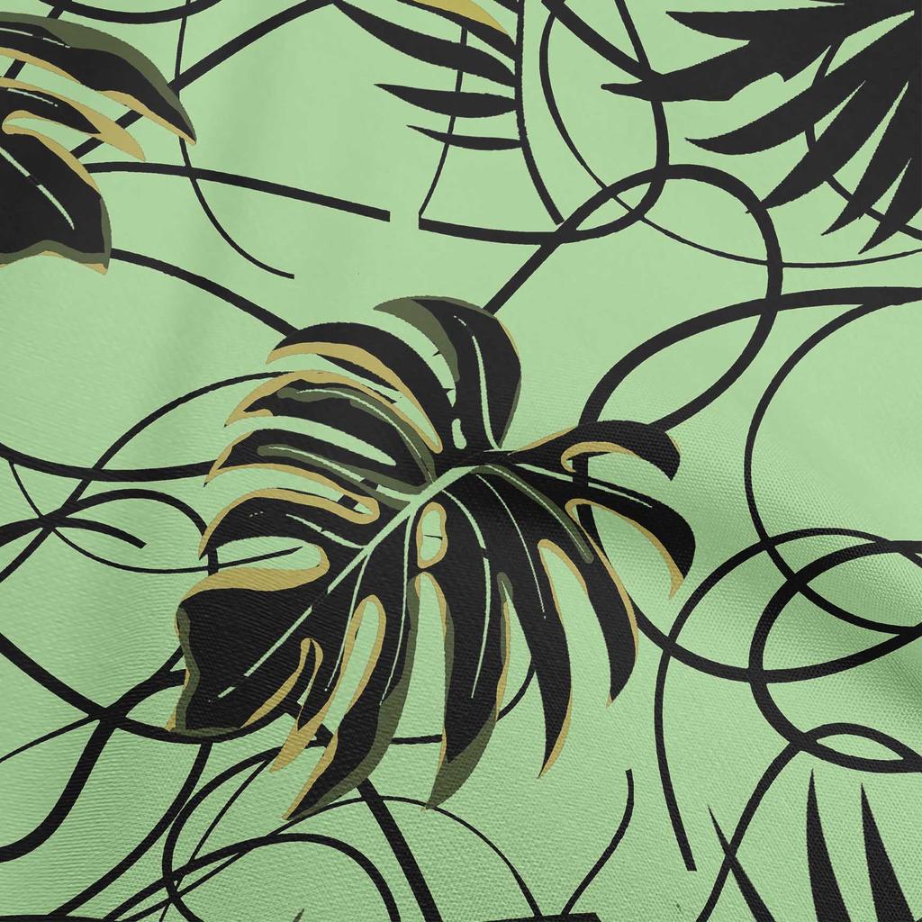 oneOone Cotton Flex Mint Green Fabric Abstract Tropical Leaf Craft Projects Decor Fabric Printed By The Yard 40 Inch